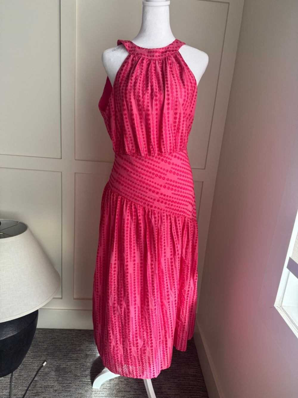 Adelyn Rae Fuchsia Pink Halter Maxi Dress